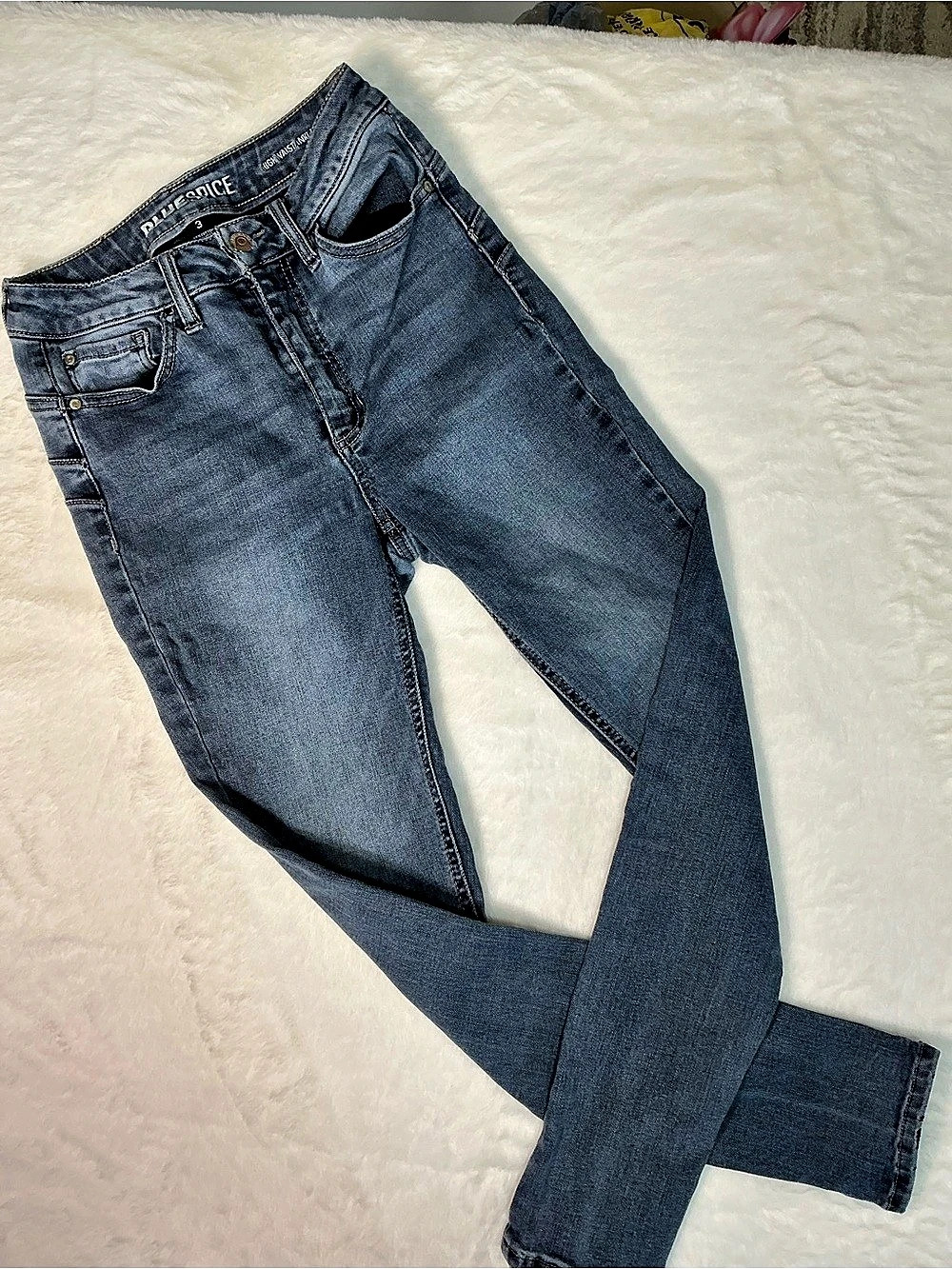 Blue Spice High Waist Nice Skinny Jeans in Blue Size 3 Like New